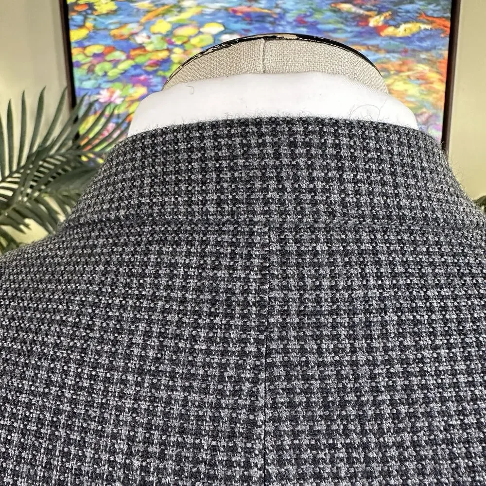 Jos A Bank 1905 Men 44L Sportcoat Blazer Houndstooth weave Olive Black Beige